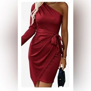 PRETTYGARDEN Women's Fashion One Shoulder Ruched Bodycon MiniDress
